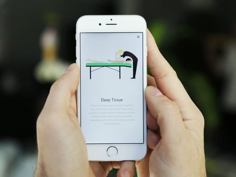 Zeel massage on demand app phone screen